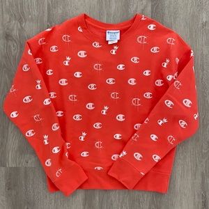 Champion Logo Crewneck Pullover Sweater